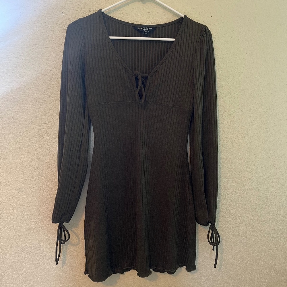 Dark Green Long Sleeve Dress